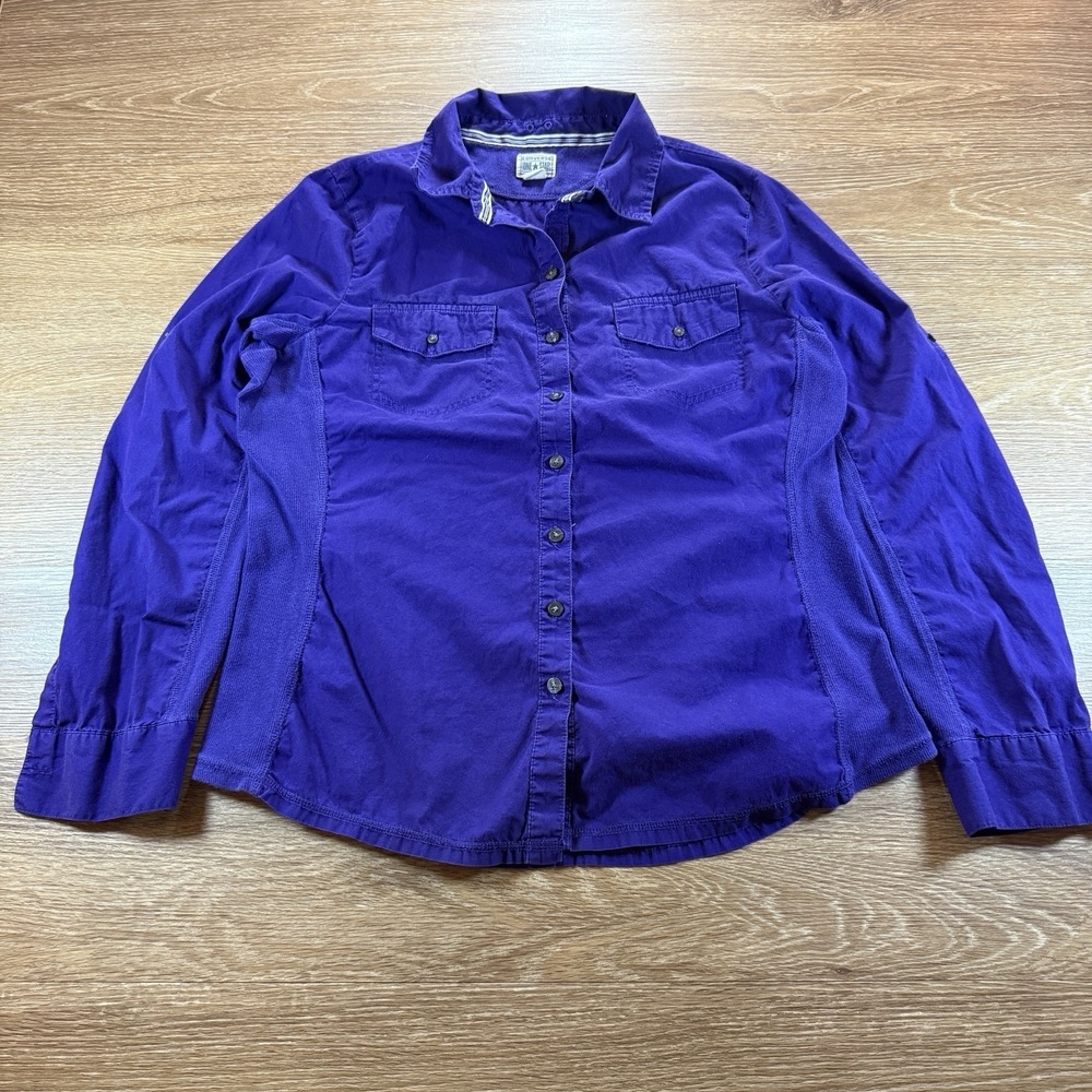 Converse One Star Women's XL Button Up Shirt Purple Cotton Casual Everyday Top - Picture 2 of 9